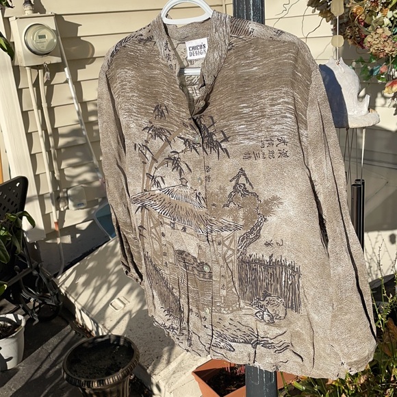 Chico’s transparent women’s long sleeve button down blouse size 1 - Picture 5 of 8